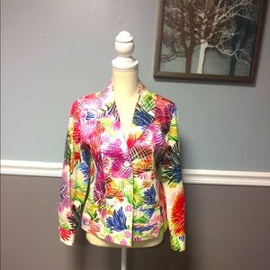 Chico’s Multicolored Flower Blazer